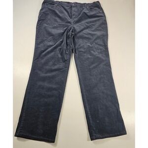 Gloria Vanderbilt size 18W black velour velvet pants career casual